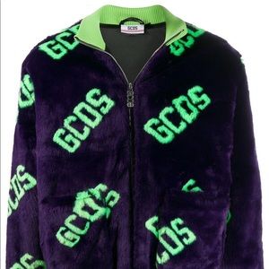 GCDS Faux Fur Bomber in Purple